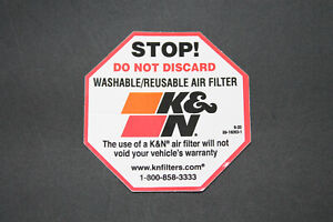 K&N KN K und N Aufkleber Sticker Decal Luftfilter Filter Airfilter Racing STOP!