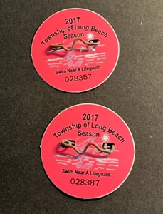 2017 LONG BEACH TOWNSHIP (LBI) NJ SAISONALES STRANDABZEICHEN/ETIKETT - 8 JAHRE ALT - Bild 1 von 6