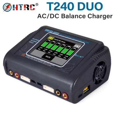 HTRC T240 DUO RC Charger Discharger Dual Channel AC/DC 150W Balance Lipo Charger - Image 1 of 4
