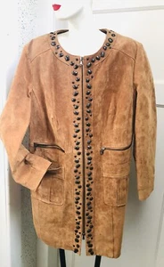 Mantel ECHT Wild Ledermantel, Jacke Braun Gr. 44 Knielang Taschen Reißverschluß - Bild 1 von 12