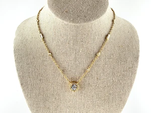 925 Diamond CZ Round Pendant Necklaces - Picture 1 of 4