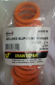 MOLDED SLIP - JOINT WASHER 1-3/8" O.D. X 1" I.D. 3/16" THICK 20 PER BAG 36655 - Picture 1 of 2