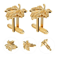 Maple Leaf Cufflinks for Fathers Day, Wedding, Business - Gold-BB