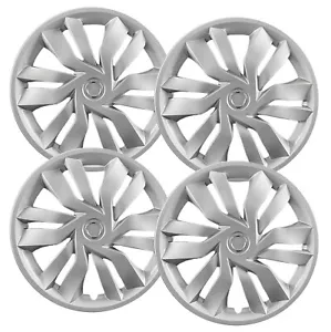 Set of (4) 15" Silver Hubcap Replacements for 2012-2019 Toyota Prius C - Picture 1 of 5