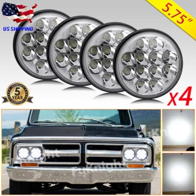 Faros LED redondos 4 piezas 5,75" 5-3/4" para camioneta GMC C15/C1500 1961-1972 C2500 Foto 1 de 4
