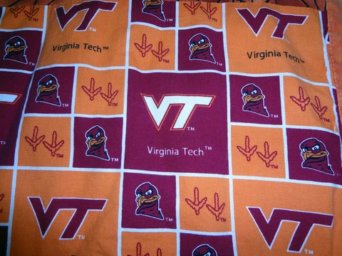 Virginia Tech Sports Blanket, Football,Basketball, Handmade, SEE PHOTO "Flash" Cover