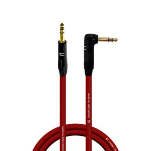 1/4" TRS Male to Right Angle Balanced Interconnect Cable - Custom Length, Color