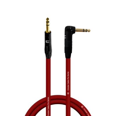 1/4" TRS Male to Right Angle Balanced Interconnect Cable - Custom Length, Color - Image 1 of 4