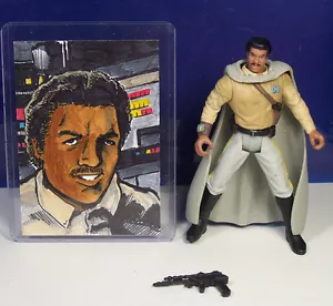 Lando Sketch Card & Action Figure Star Wars Power of the Force POTF Kurt Ruskin - Picture 1 of 10