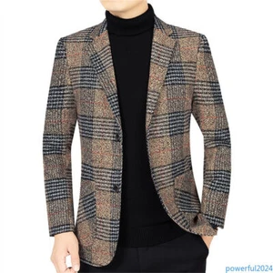 Men's Formal Work Blazer Jacket Business Casual Button Slim Fit Suit Coats Tops - Picture 1 of 8