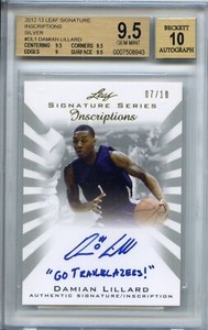 2012-2013 Damian Lillard Leaf Signature INSCRIPTIONS Silver Gem Mint 9.5 07/10
