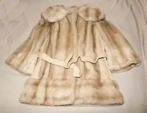 Vintage London Leathers by Lilli Ann Tan Faux Fur & Leather Ladies Coat S - Picture 1 of 10