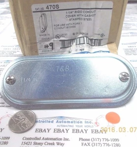 T&B/Thomas&Betts 470S Conduit Rigid 1-1/4 Cover w/Gasket Stamped Steel - Picture 1 of 2