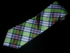 Jos A Bank Tie Green Blue Plaids Stripe Luxury Woven Jacquard Necktie Silk NEW