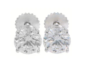 1,24 ct Damen Rundschliff Diamant Ohrstecker Schraubverschluss Weißgold Schraubverschluss - Bild 1 von 3
