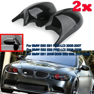 Rear Wing Mirror Cap Cover M3 For BMW E90 E91 E93 PRE-LCI 2005-09 Carbon Fiber - Picture 1 of 11