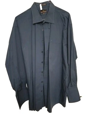 Camisa de vestir Stacy Adams puño francés azul para hombre 19 36/37 graduación boda Foto 1 de 4