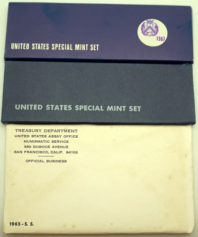 1965 1966 1967 SMS  - Lot of 3 Special Mint Sets in OGP Cover
