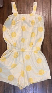 GAP KIDS Girls Bib Cotton Overalls Yellow Suns XL - Picture 1 of 2