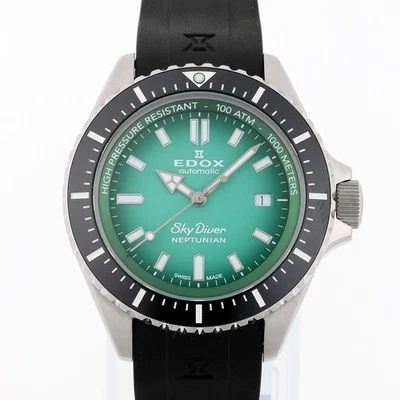 RELOJ PULSERA EDOX 80120-3NCA-VDN PARACAIDISTA NEPTUNIANO AUTOMÁTICO HOMBRE CARA REDONDA.　 Foto 1 de 4