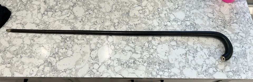 Bastón de autodefensa de metal envuelto en cuero antiguo del siglo XIX. Muy buen estado. Foto 1 de 4