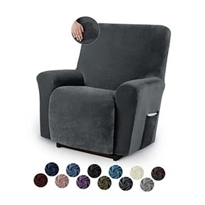 Fundas para sillas reclinables Lazy Boy Fundas reclinables con bolsillos elásticas gris oscuro - Imagen 1 de 8