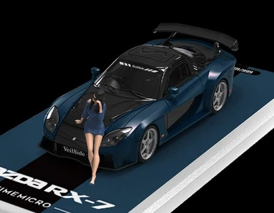 MAZDA RX-7 Veilside + Figure  - black / blue - Time Micro 1:64 - Immagine 1 di 4