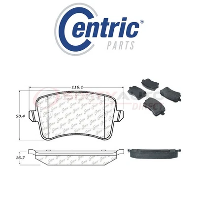 Centric Posi Quiet Metallic Brake Pads w Shims for 2008-2017 Audi A5 Quattro cu — 第 1/4 张图片