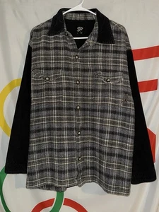 Vintage Gotcha Flannel Shirt Large Black Plaid 90s Surf Skate Button Up - Picture 1 of 9