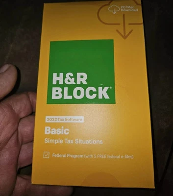 Block Financial Software H&R Block Tax Software Basic 2022 Ugly Box Sealed - Image 1 of 2
