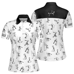 Customize Name Funny Golf Stick Icon Women Golfers 3D Polo Shirt Size S 5XL - Picture 1 of 7
