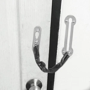 Stainless Steel Chain Door Guard Lock Slide Bolt Security Latch Brushed Chrome - Picture 1 of 12