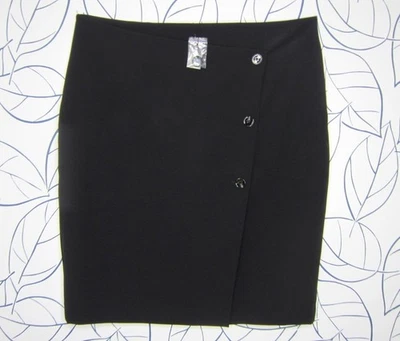 Falda envolvente frontal EXPRESS cintura alta supersuave botón negra talla XL ¡Nueva! Foto 1 de 4