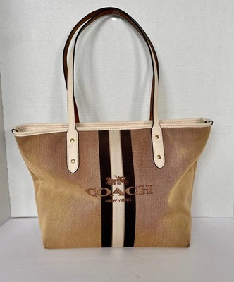 Coach City Zip Tote With Horse And Carriage Tote Canvas Used - Image 1 of 4