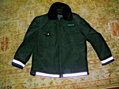 Pierce Transit Black Winter Jacket With Reflective Wrists And Wait - Image 1 of 4