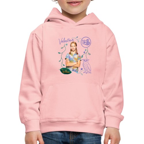 VALENTINO Felpa con cappuccio premium per bambini una ragazza nome Willow Valentina e gufo