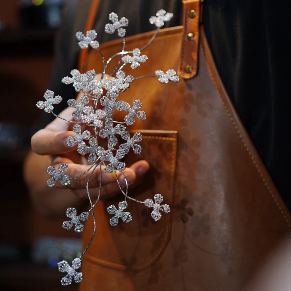 Gorgeou 公主水晶新娘 Tiaras 头带 锆石 婚礼 锆石 Barrttes — 第 1/4 张图片