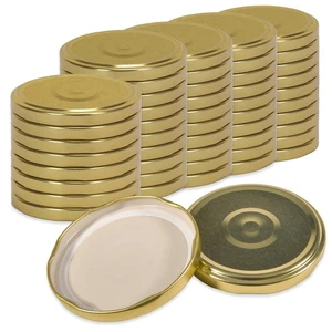 Oputec 50x Schraubdeckel TO 82 Gold – Twist Off - Ersatzdeckel für Einmachgläser - Bild 1 von 5