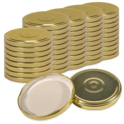 Oputec 50x Schraubdeckel TO 82 Gold – Twist Off - Ersatzdeckel für Einmachgläser - Bild 1 von 4