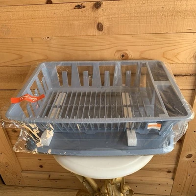 Новая открытая коробка 80-х Rubbermaid блюдо стойка и капельница комплект синий винтажный - Изображение 1 из 4