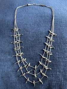 Vintage Navajo Sterlingsilber Fetisch Vogel Halskette - Bild 1 von 11