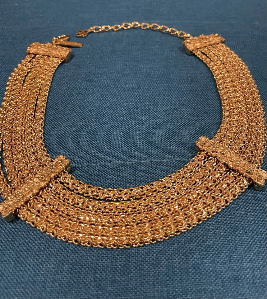 Oscar de la Renta 5-Strand Byzantine Chain Collar Necklace NEW - Image 1 of 4