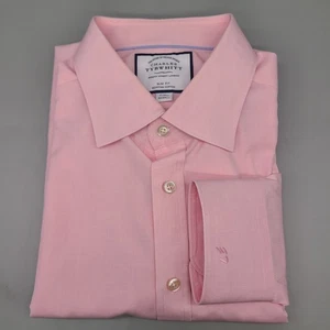 Charles Tyrwhitt Shirt Mens 17 XL Pink Jermyn Street Slim Fit Egyption Cotton - Picture 1 of 9