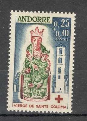 ANDORRA FRANCE - MNH STAMP -RED CROSS - Mi.No. 190 - 1964. - Image 1 of 2