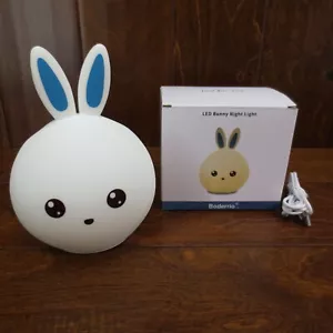 Night Lamp Cute Bunny Light Kids Silicone LED Colors Rabbit Lamp - Picture 1 of 8