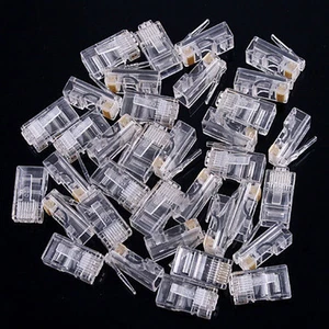 25X RJ45 RJ-45 CAT5 Modular Plug Network Connector for Cat5,5e,6 Cable S_v1 - Picture 1 of 4