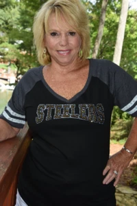 Steelers Strass und Glitzer Bling Shirt XS S M L XL XXL 3X 4X 5X sportlich - Bild 1 von 7