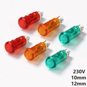 Neon signal lamp signal light indicator light 230V AC 10mm 12mmred green orange - Picture 1 of 14