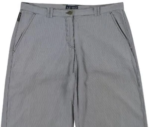 Armani Women's Pants Striped Black White Size GB-14 D-40 USA-10 Wide Leg Relaxed - Picture 1 of 11