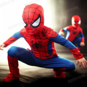3-7Age Kids SpiderMan Cosplay Costume Boys Tobey Maguire Outfit Jumpsuit Clothes - Picture 1 of 24